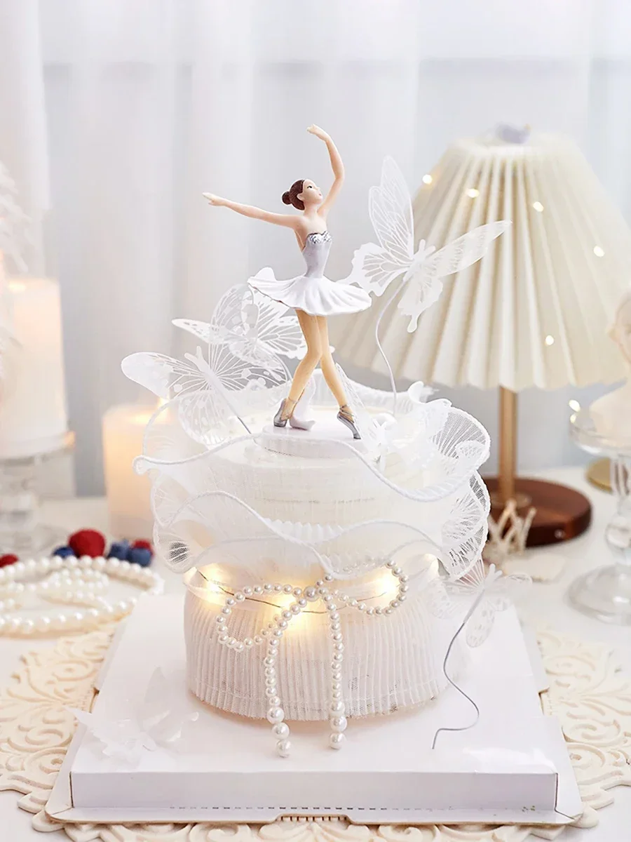 Ballerina Girl Cake Decorations Dancing Ballerina Girl Figurines Happy Birthday Ballet Girls Cake Decor Party Supplies