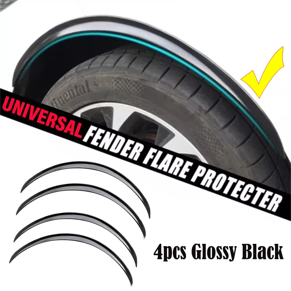 Universal 4PCS Car Body Fender Flares 73cm Rubber Truck Wheel Arches Eyebrow Lip Anti-scratch Strip Sticker Mud Flaps Guard Trim