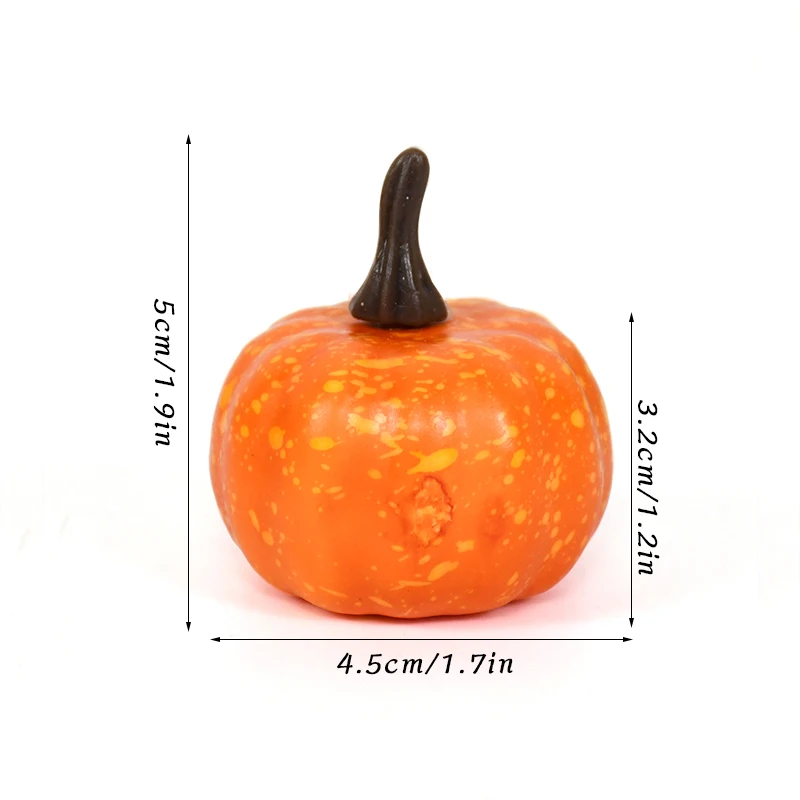 12/25Pcs Mini Artificial Pumpkin Halloween Thanksgiving Party Home Decoration Fake Simulation Vegetabl DIY Ornament Green/Orange