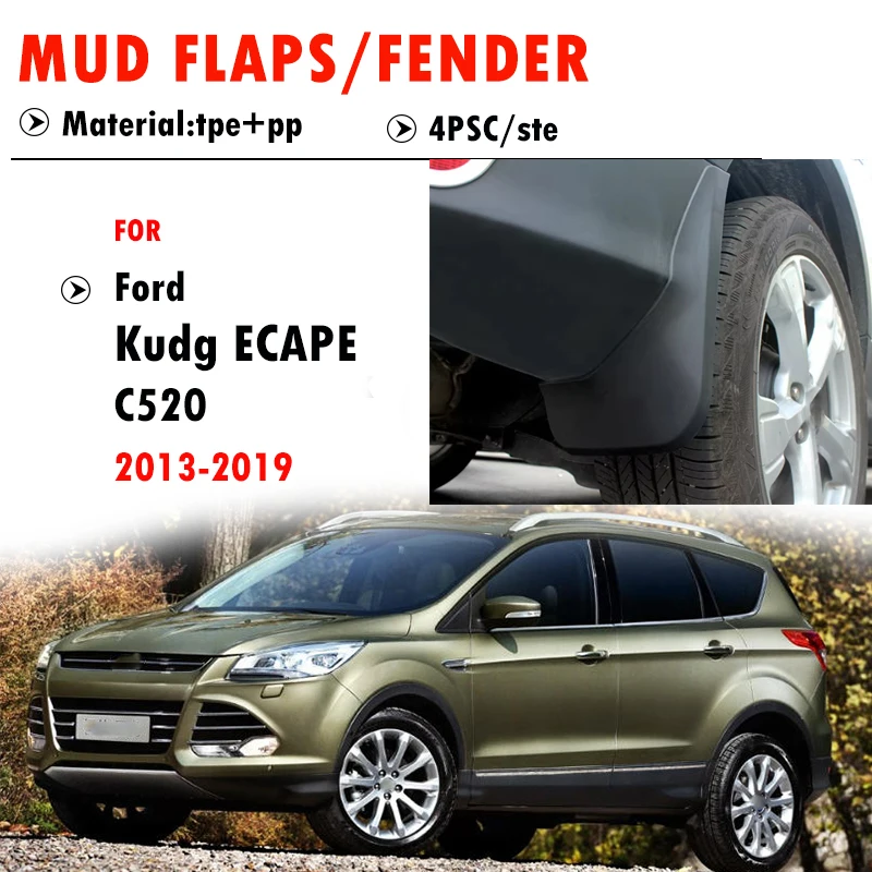 

4pcs For FORD KUGA ESCAPE C520 Mudguard Fender Mud Flap Guards Splash Mudflaps Car Accessories 2013 2014 2015 2016 2017 2018