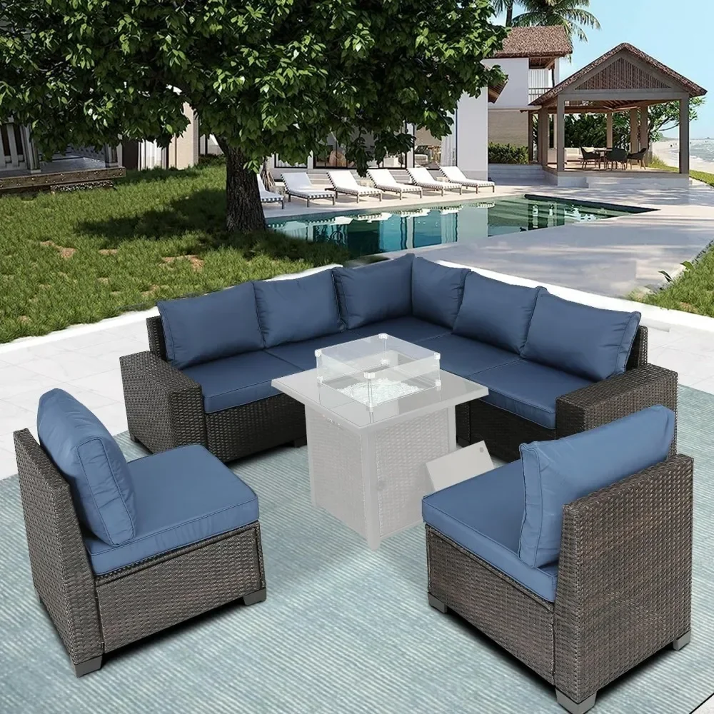 Outdoor Terrace Furniture Set, Terrace Furniture Set Including Combination Sofa, 5 Pieces Excluding Table