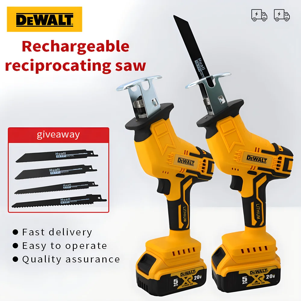 DEWALT  Brushless Reciprocating Saw  Wood/ Metal /Pipe/ Tree Cutting  Cordless Power Tools Electric  Household Woodworking Tools