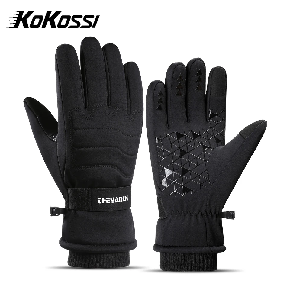 AliExpress KoKossi Cold Winter Gloves Waterproof Cycling Gloves Touch Screen Fleece Gloves Snowboard Motorcycle Riding Warm Cycling Gloves