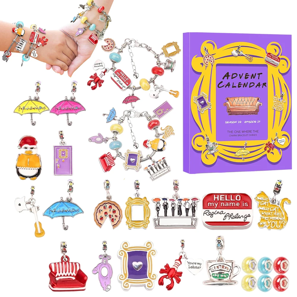 

Advent Calendar 2025 DIY Jewelry Bracelet Set Christmas Countdown Calendar TV Show Xmas Gift Surprise Box Decoration for Girls