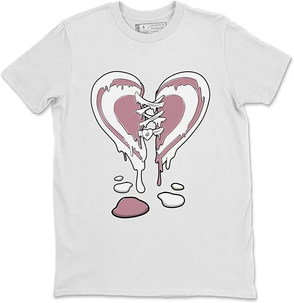 Graphic Tees Melting Heart Design Printed 1 Mauve Sneaker Matching T-Shirt Y2K tops Unisex Summer Short Sleeve