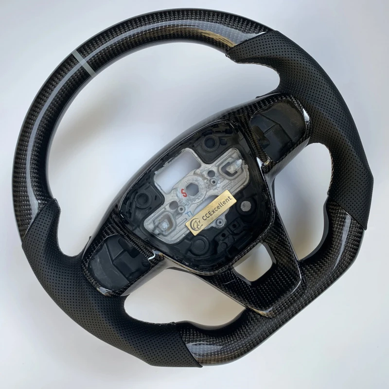 

Handmade Gloss Carbon Fiber Steering Wheel (Stripe, Top Flat Bottom)% Fit Mk3