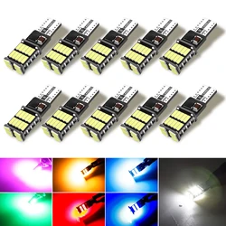 10pcs T10 LED W5W Bulbs Canbus free 6500K White 26smd Yellow Blue Pink Auto Signal Lamp Trunk Lamp Parking Lights 12V