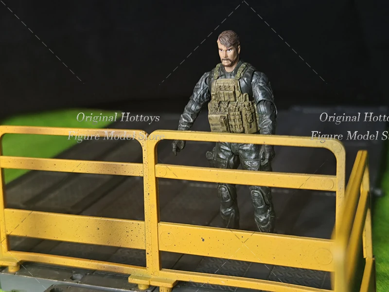 W magazynie 1/18 skala mężczyzna żołnierz scena akcesoria żółty płot Mini rekwizyty wojskowe dla 3.75 cala Model postaci zabawki