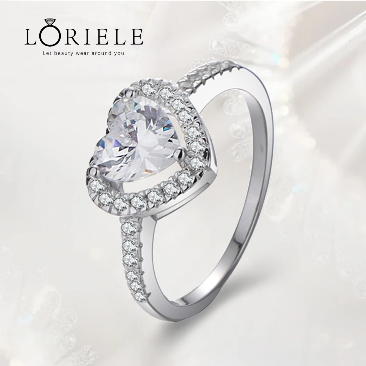 

LORIELE 1.2ct VVS Муассанит, кольца в форме сердца для женщин, вырез под сердечко, серебро 925 пробы с платиновой свадебной фотолабораторией Pt950