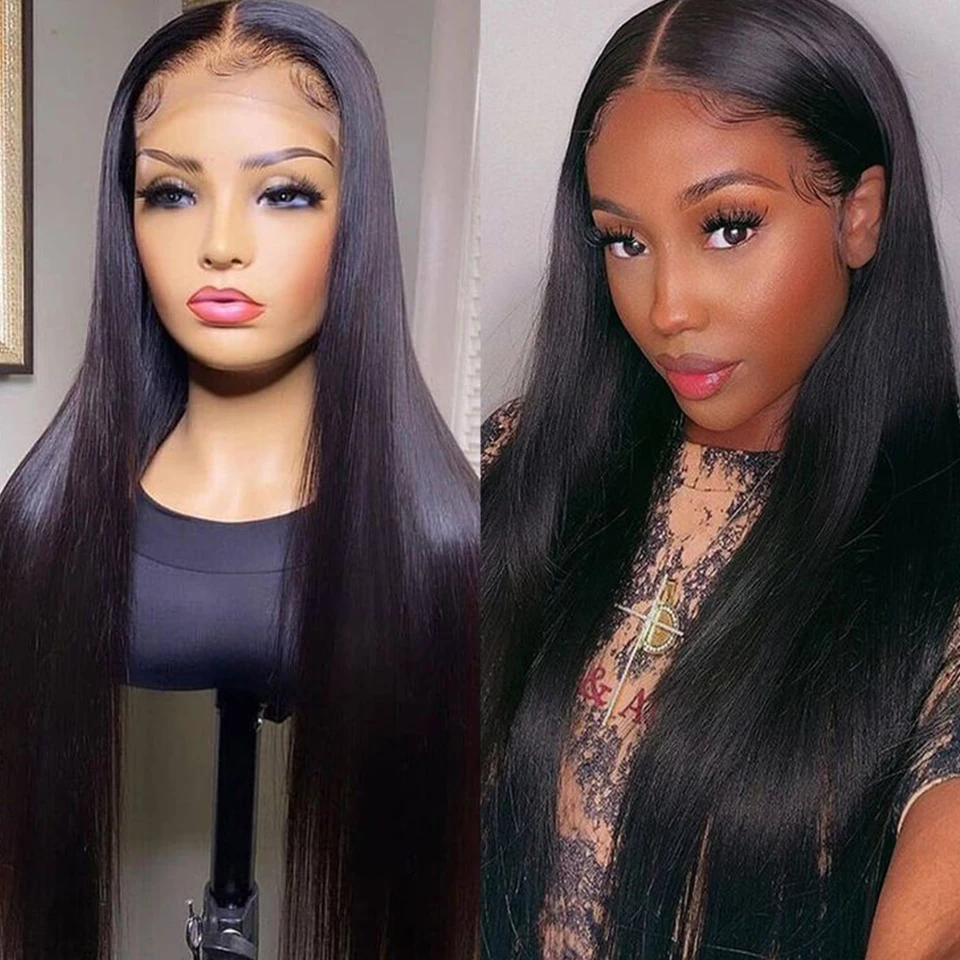 

Indian Straight 13*5*2 T Lace Human Hair Wigs For Black Women Remy Silky Straight Transparent Human Hair Lace Front Wigs