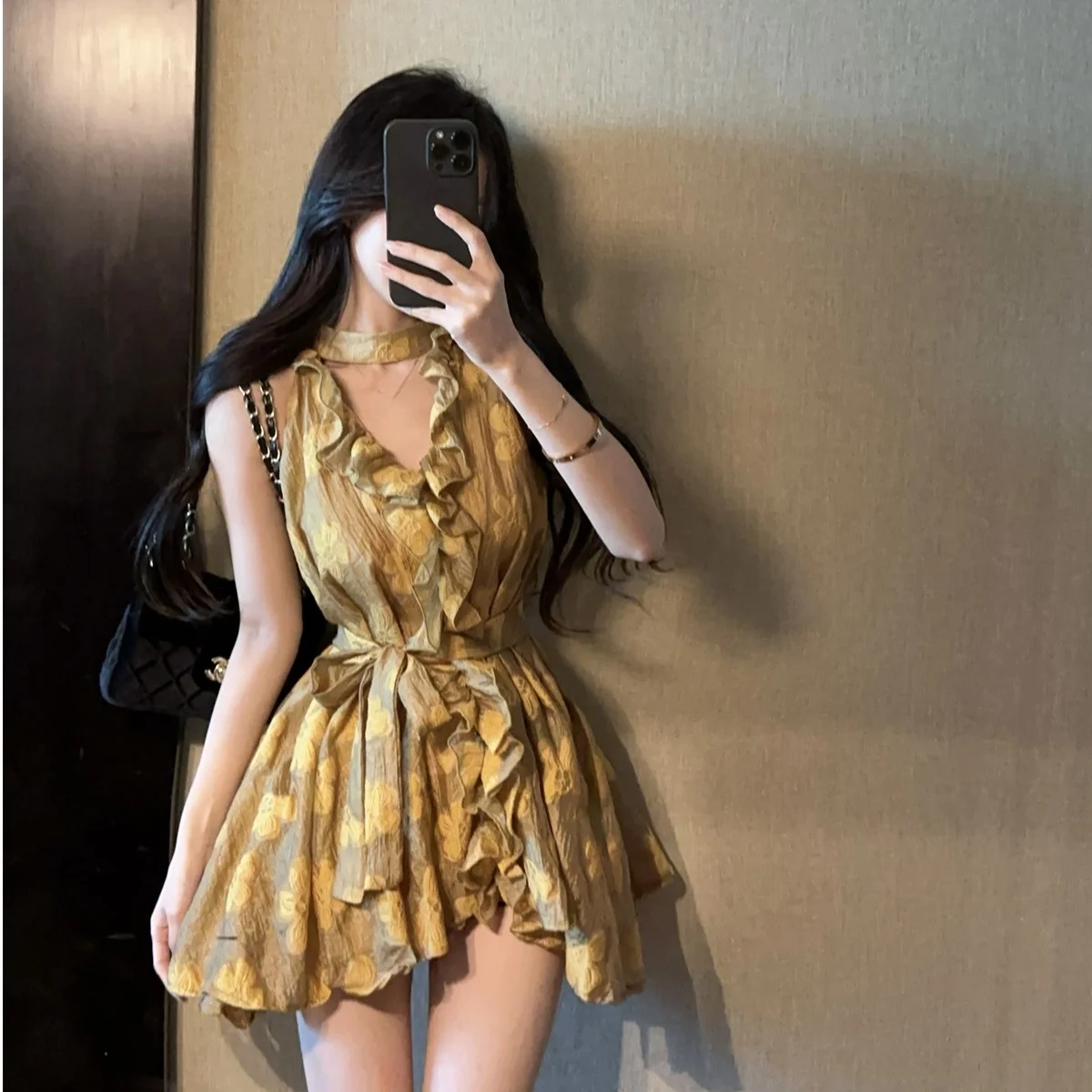 

Slimming V-Neck Tie Waist A-Line Shirt Women's Fashion Spring Top Lightweight Polyester Floral Embroidery City Walk Casual Wear