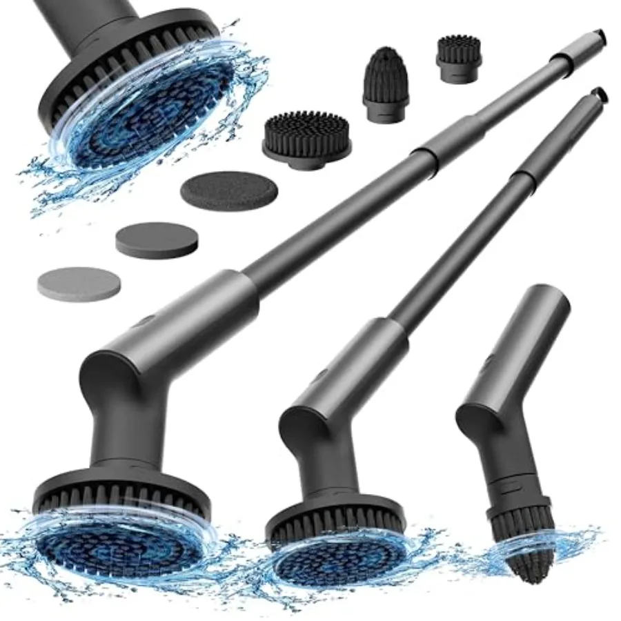 

Cordless Electric Spin Scrubber IPX7 Full Body Waterproof Bathroom Cleaning Brush with Max 22 in-lb Torque Long Handle Shower S