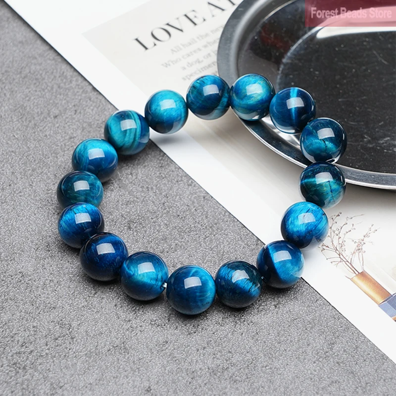 High Quality Blue Tiger Eye Bracelet Natural Stone Gemstone Chakras Beads Handmade Lover Gifts Yoga Bangles Jewelry Pulsera