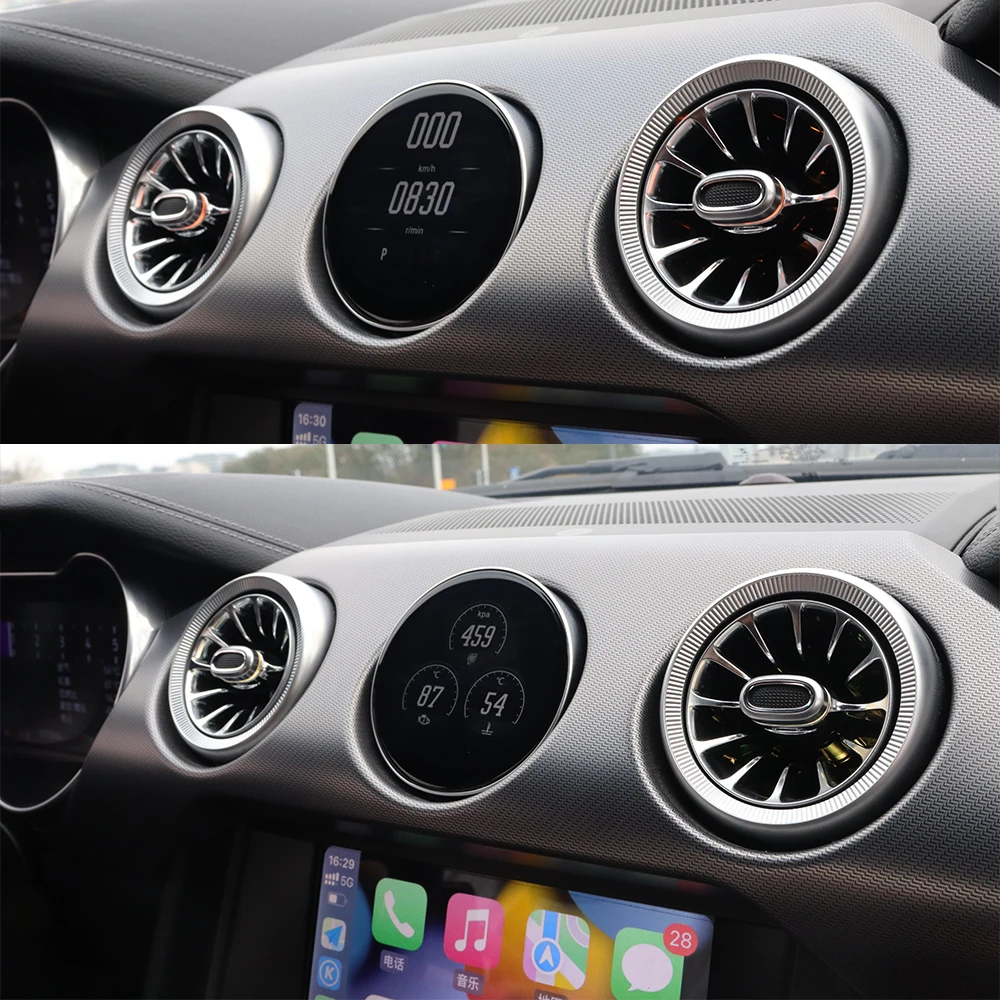 12.3 Inch Digital Cluster for Mustang LCD Small Instrument + Passenger Atmosphere Light + Turbine Tuyere Light