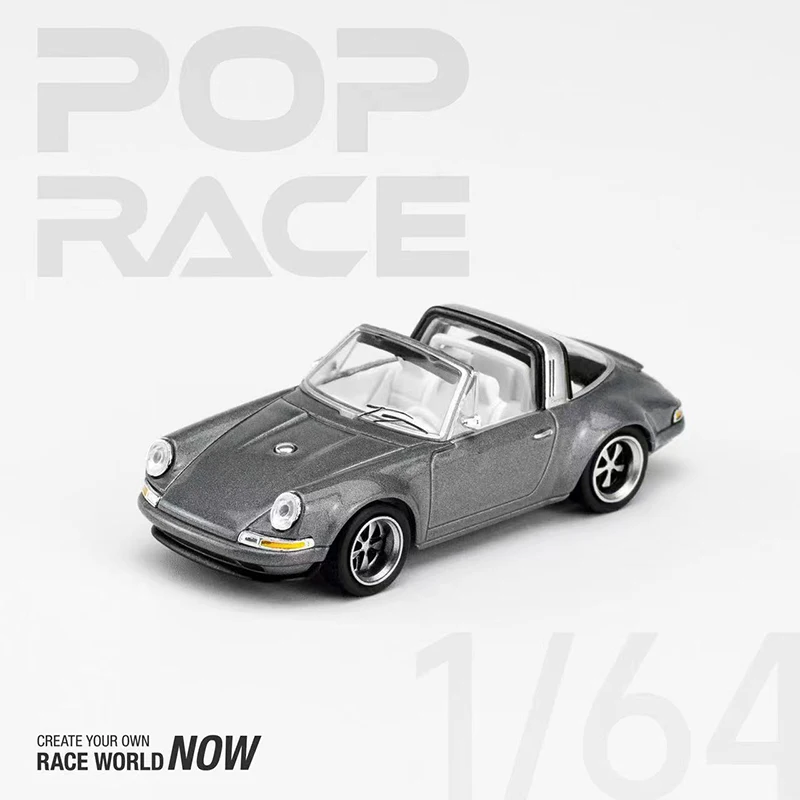 POPRACE 1:64 Model Car POS Singer Targa Alloy Die-Cast Vehicle Collection -Metal Grey