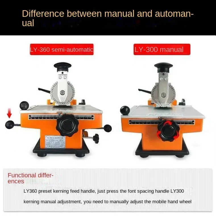 Semi-automatic Engraving Machine, Steel and Aluminum Alloy Nameplate Metal Identification Card  Label  Marking Tool