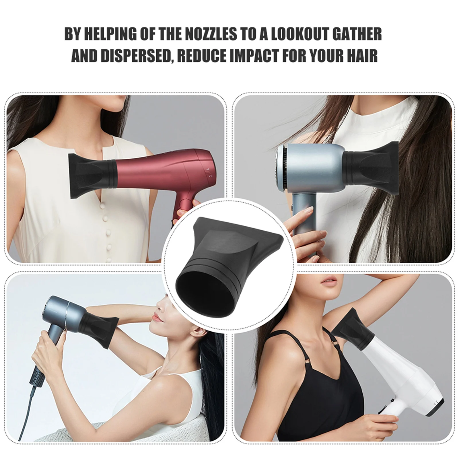 4 قطعة ملحقات مجفف الشعر مرفق عالمي أجزاء فوهة ضيقة تعزز الأداء أسرع تجفيف الشعر أكثر سلاسة #2