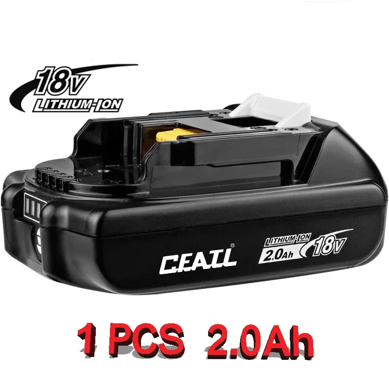 

1-Pack 18V 2.0Ah Rechargeable Battery, for Makita Tool BL1830B BL1840 BL1840B BL1850 BL1850B 18650 DTW700 DTD173 18V Battery