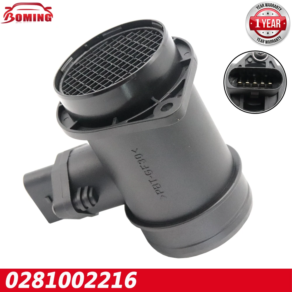 

Car MAF Mass Air Flow Meter Sensor New 0281002216 For Volkswagen Transporter Caddy Passat LT Polo 3B5 1.9 TDI 1997-2000 Black