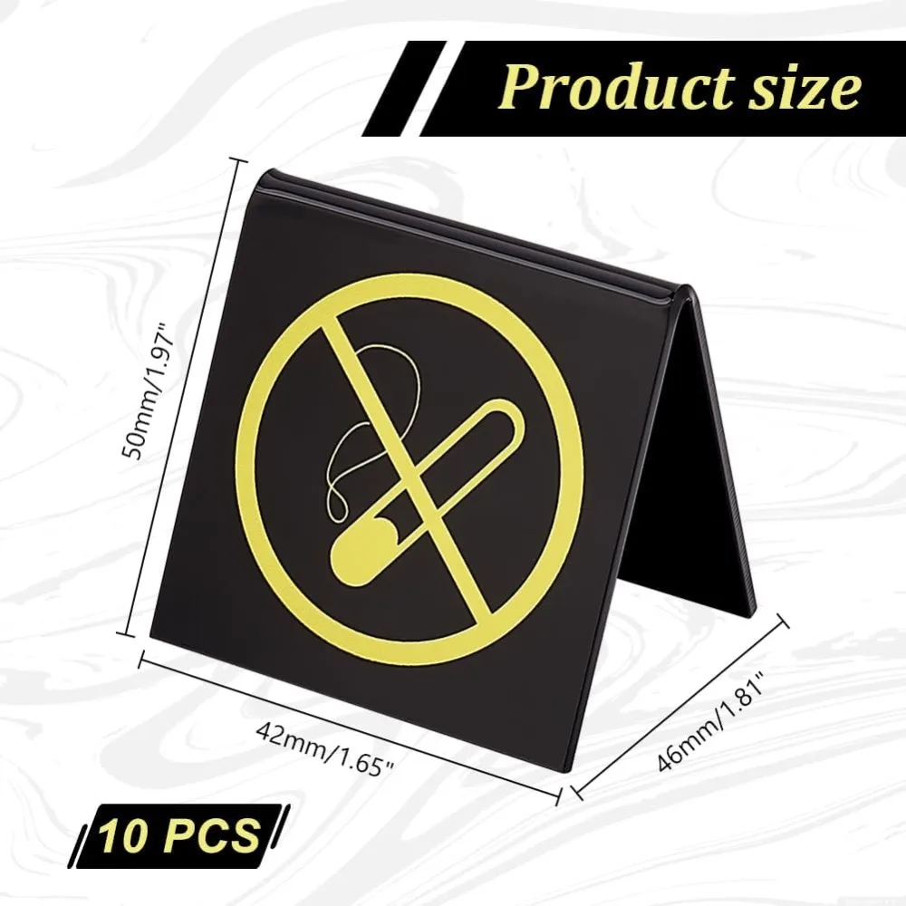 علامات خيمة أكريليك مزدوجة الوجهين بدون طاولة تدخين ، مؤشر شعار مكتب عدم التدخين ، علامة تبخير ممنوع التدخين ، 10 أو
