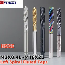 Japanese YAMAWA Metric Left Teeth Spiral Fluted Taps M2X0.4L M3 M4 M5 M6 M8 M10 M12 M16X2L  Fine Teeth Cross Teeth Machine Tap