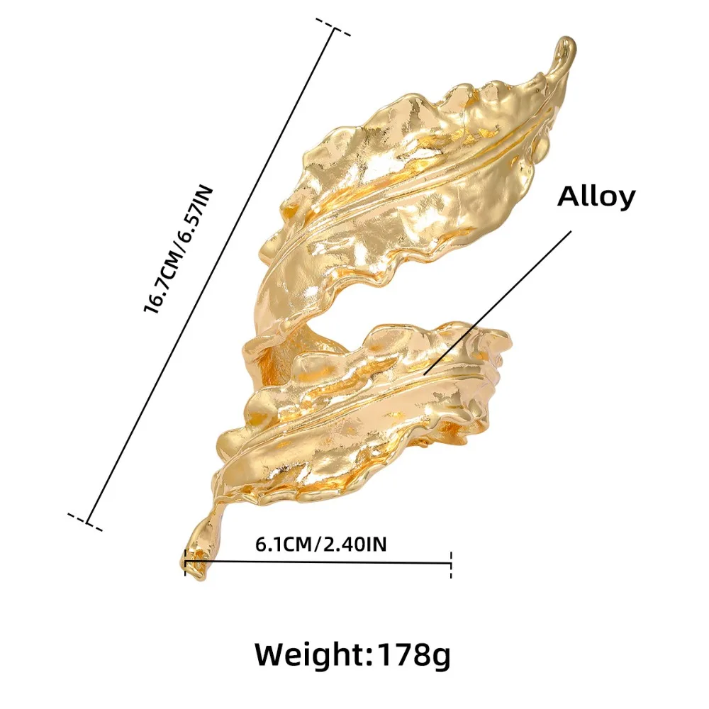 Fashion Hip-hop Leaf Alloy Bracelet Chunky Bohemian Hip Hop Bracelet Punk Exaggerated Exaggerated Metal Handwork