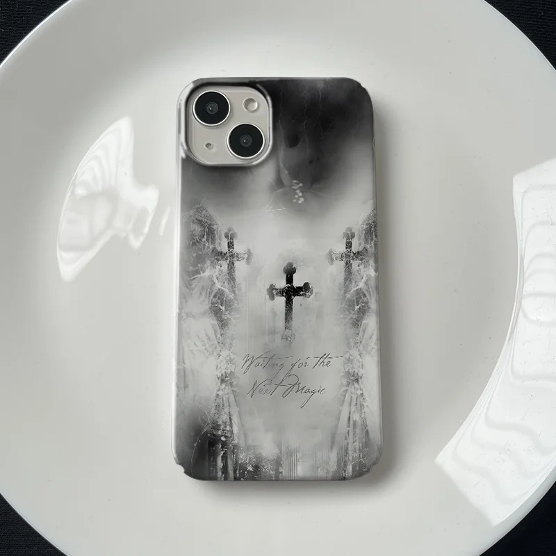 Gothic Cross Mobile Phone Case for IPhone 15 14 11 12 13 Pro Max Exaggerate Punk Phone Case for IPhone XR XS MAX 7 8Plus