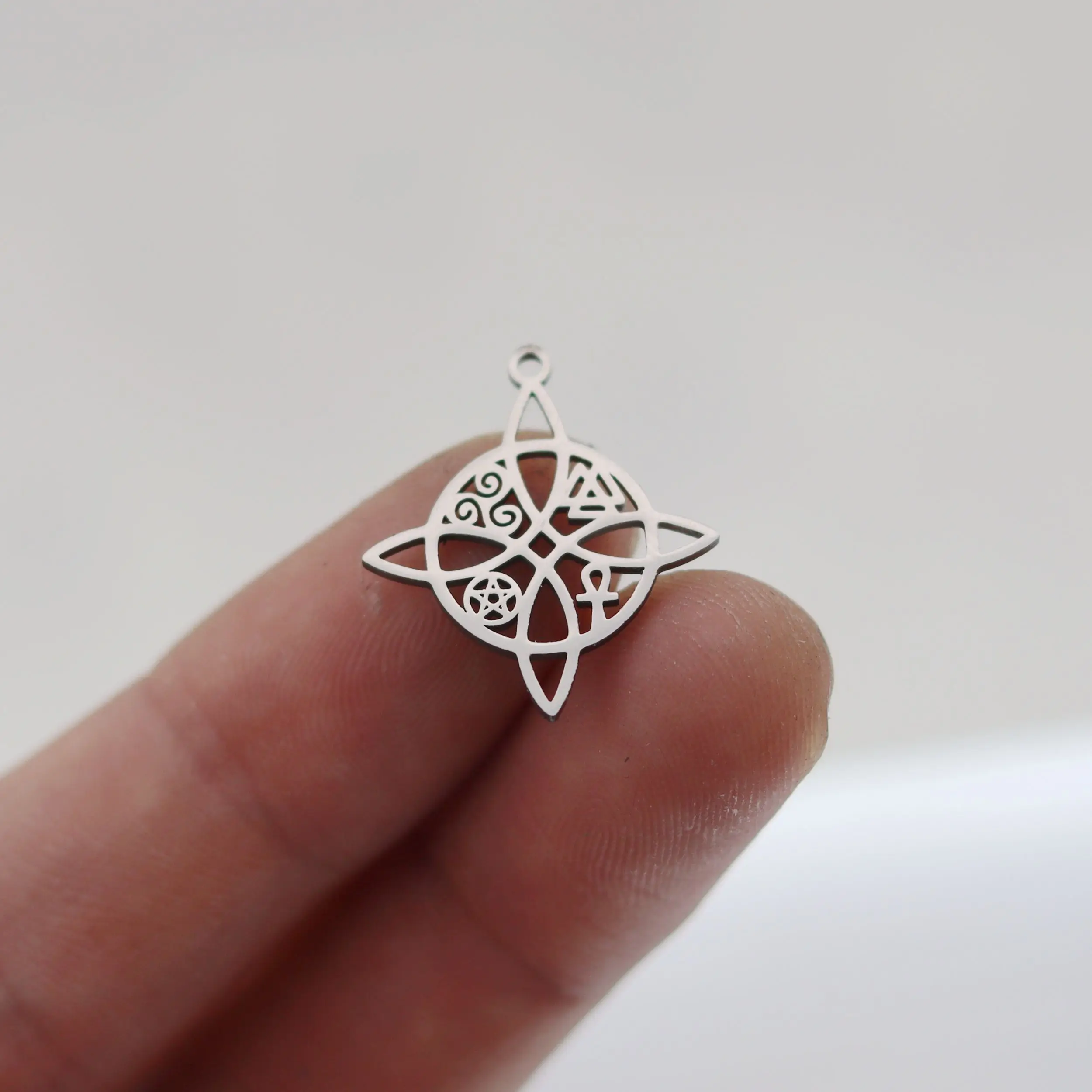 3pcs DIY Vintage Earrings Filigree Phoenix Bird/Hummingbird/Snake/Witch Knot Charm Amulet Jewelry Making Stainless Steel Pendant