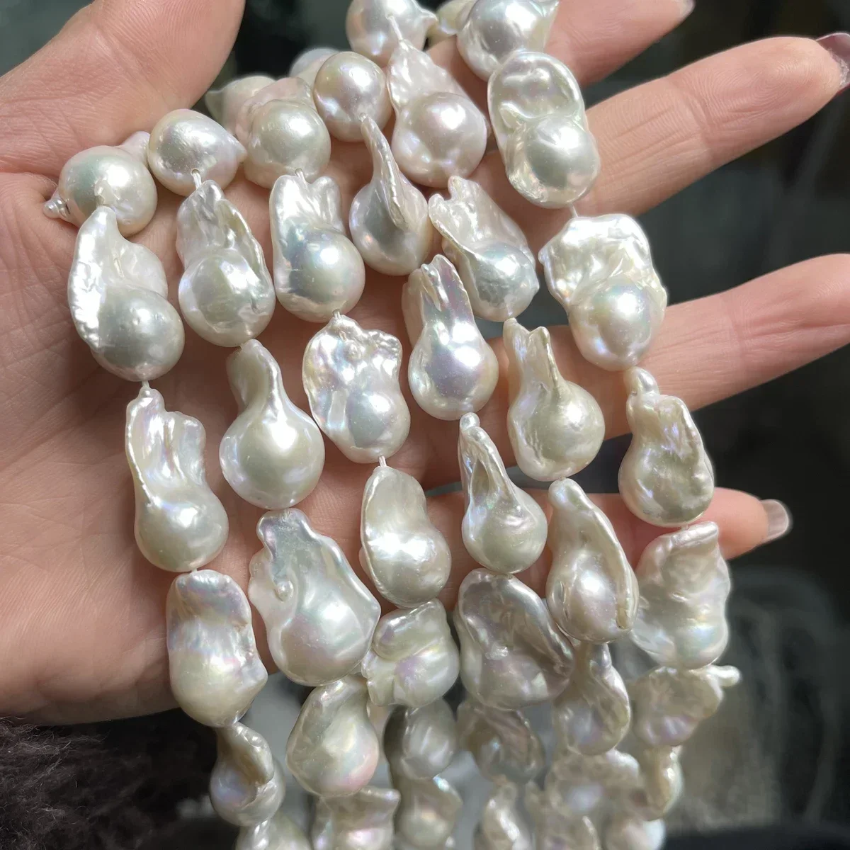 14x20-15x25mmAAAAAA Real Natural Freshwater Pearl Baroque Tail Bead Gift Jewelry MakeDIY Necklace Bracelet Accessories Wholesale