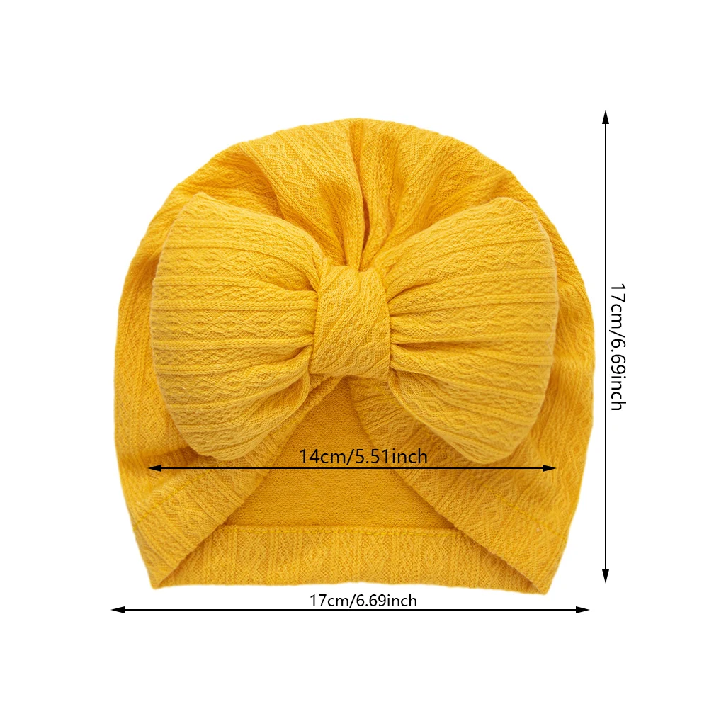 Lovely Bowknot Knitted Baby Hats Cute Solid Baby Girls Boys Turban Bonnet Soft Newborn Infant Cap Kids Lace Beanies Headwraps