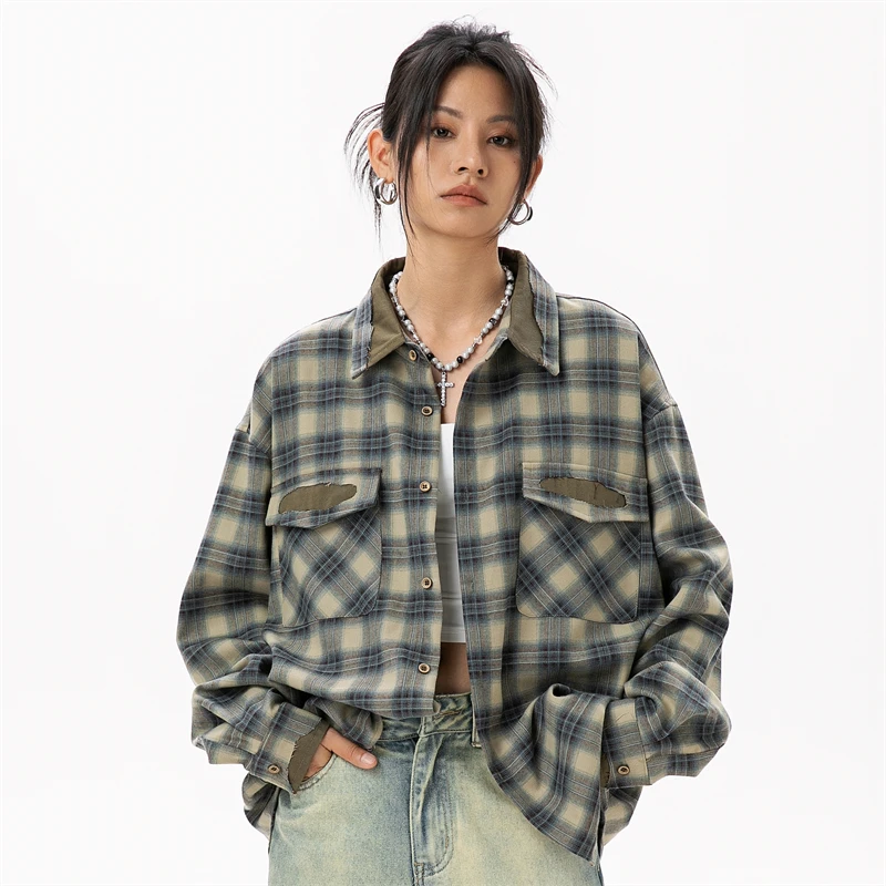 Women\'s Casual Checked Shirt Women Tops Woman 2024 Choice Welcome Deals Womens Shirts Women\'s Long Sleeve Blouse Western Female