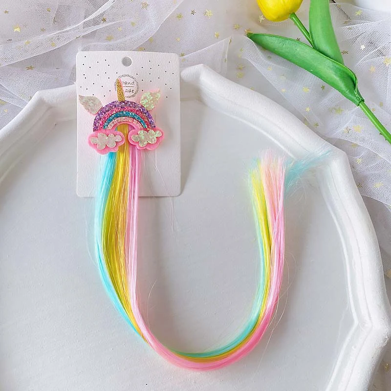 Rainbow Unicorn Hair Clips Headbands Girls Birthday Gifts Kids Unicorn Party Favor Gifts Giveaways Wedding Party Gift Bag Filler view 4