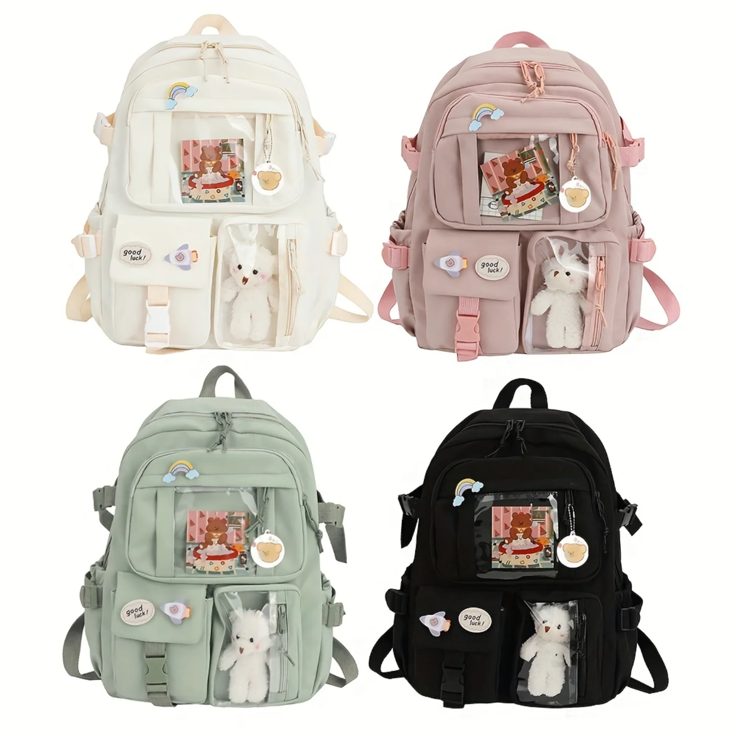 Womens Travel Backpack Womens Multi-Pocket Waterproof College School Bag Transparent Bag Large Capacity Laptop Backpack Reinfo