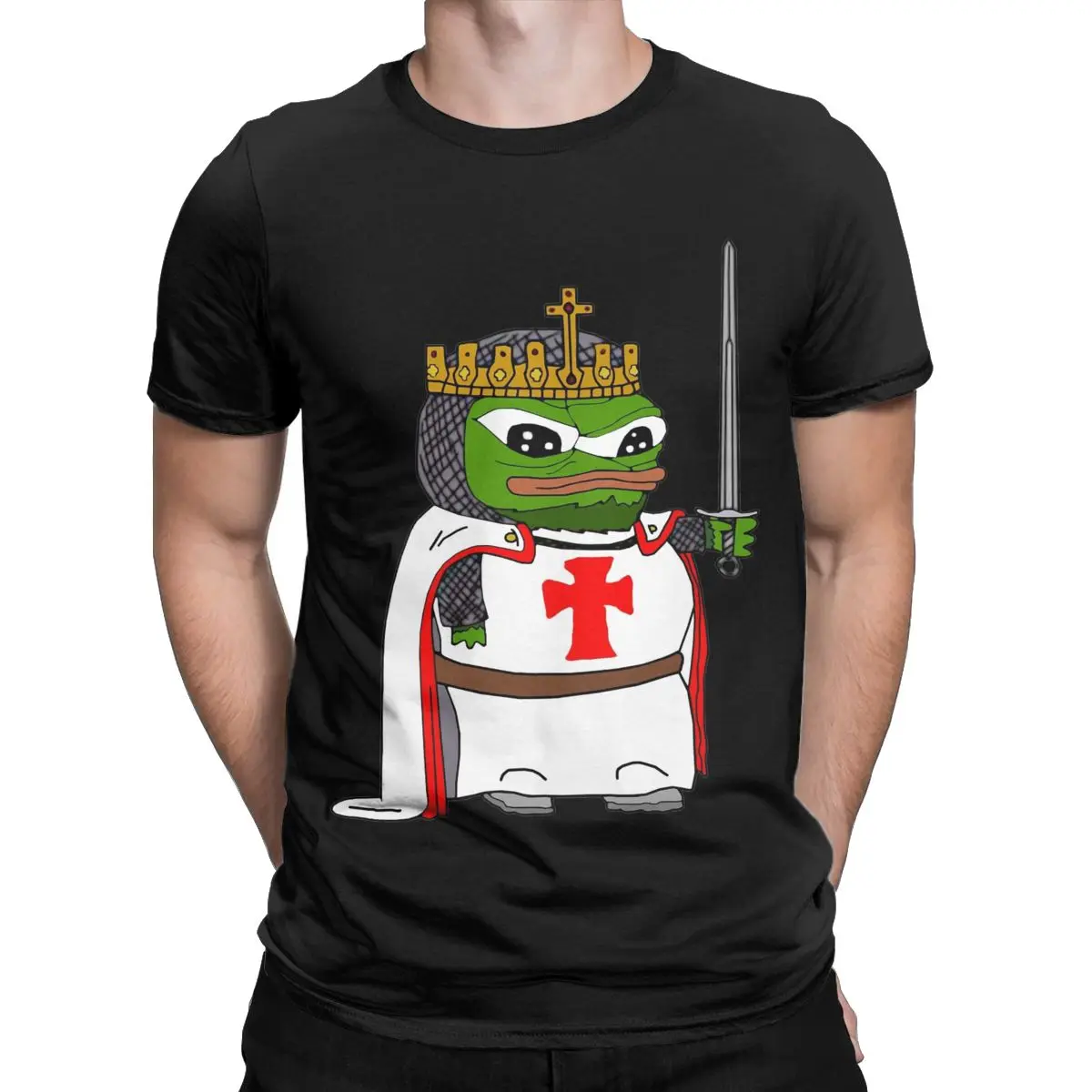 Pepe Knight's Templar Apu T Shirts for Men Cotton Casual T-Shirts O Neck Tee Shirt Short Sleeve Clothes Gift