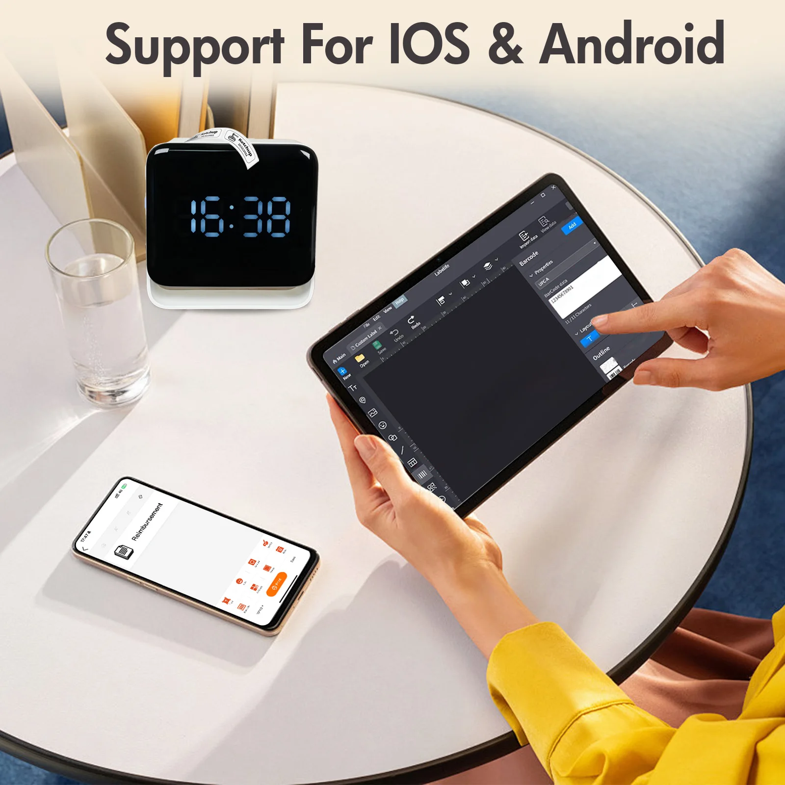 صانع طابعة حرارية صغيرة للملصقات المحمولة سماعة لاسلكية تعمل بالبلوتوث ملصقات الطابعة المحمولة للشركات الصغيرة شعار مكتب المنزل #3