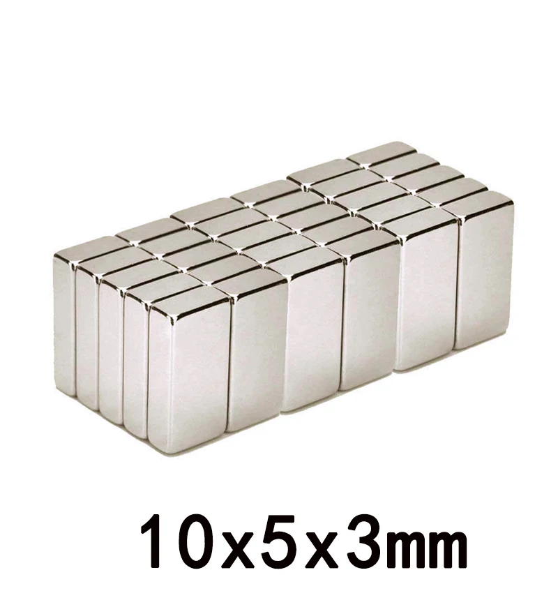 20/50/100/200/300pcs 10x5x3 mm Cuboid Block Magnets 10mmX5mm Neodymium Magnet 10x5x3mm Permanent NdFeB Strong Magnet 10*5*3 N35