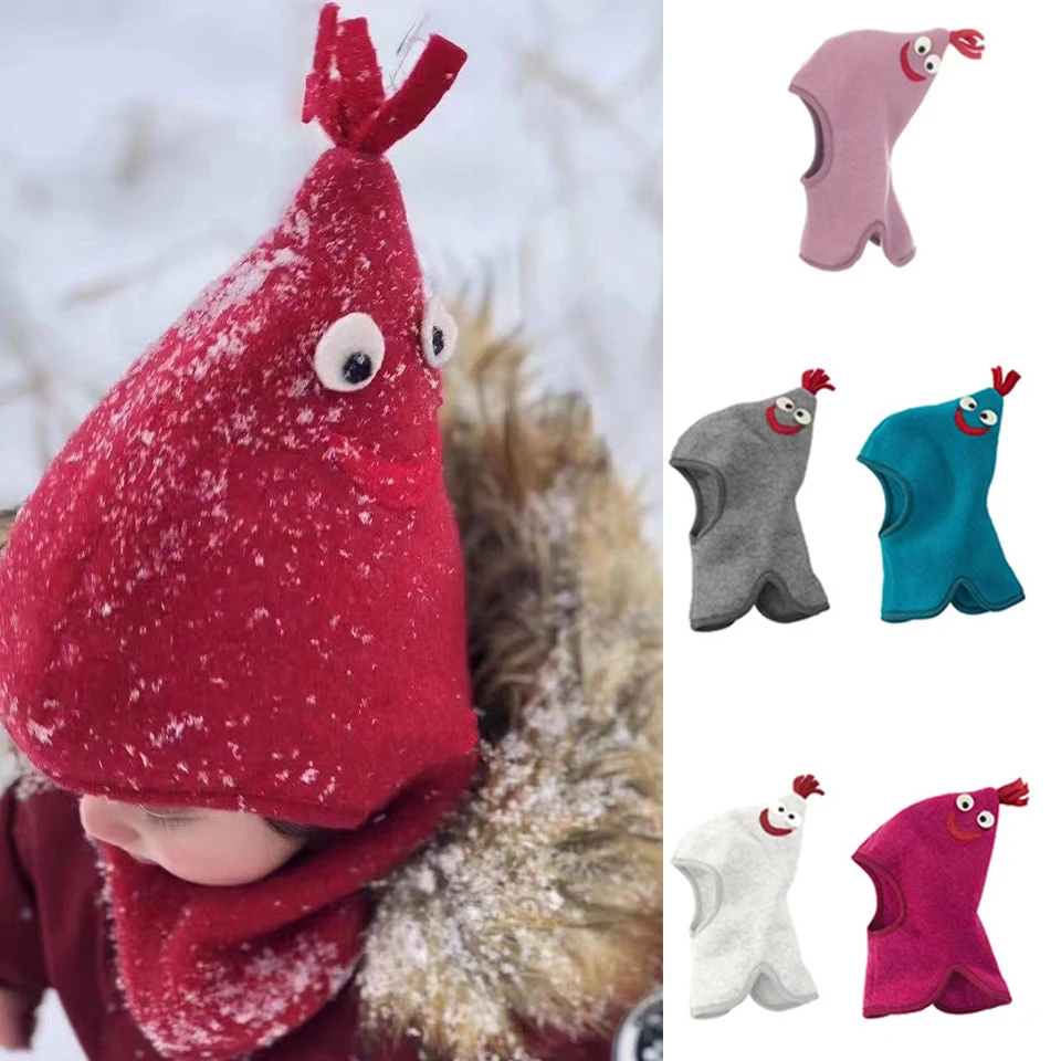 

2023 Denmark Newborn Hats Winter Rooster Animal Modeling Boys Knitted Cap Soft Cute Baby Ear Protection Cap Children's Clothing