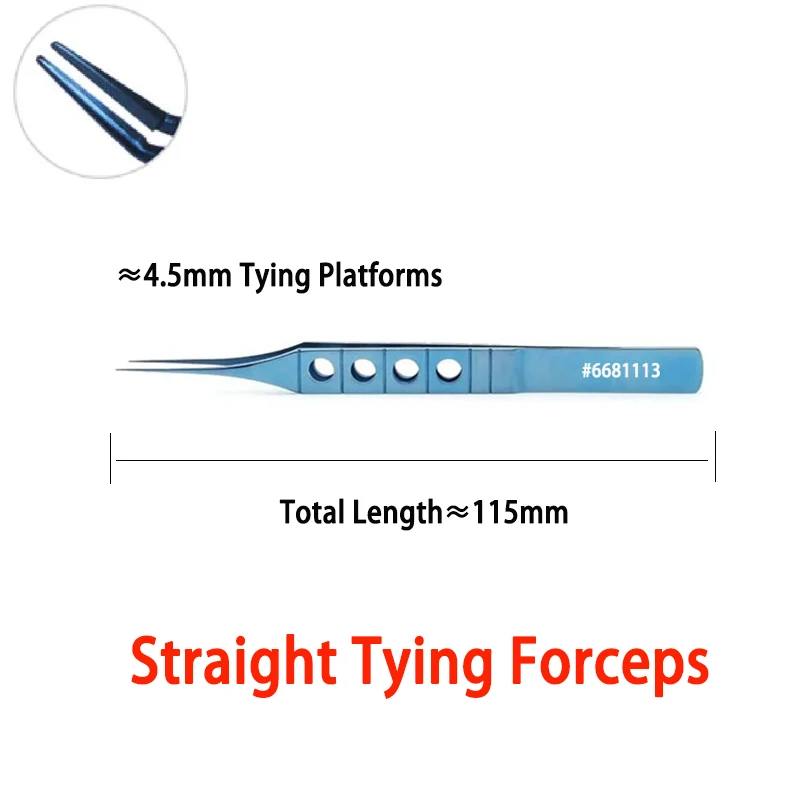 Straight McPherson Tying Forceps 115mm total Length with tying platform Hair Plant Oftalmologia Ophthalmology