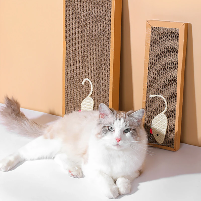 Sisal Mice Cat Scraper Corrugated Cat Scratcher Cardboard Pad for Cats Grinding Nails Durable Cat Claw Sharpener Cat Accessories