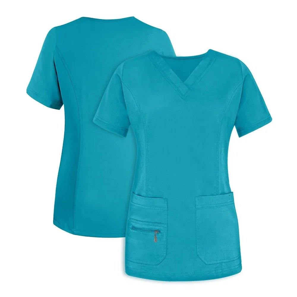 Summer Short-sleeved Beauty Pet Hospital Dental Operating Room Wash Clothes Shirt Doctor Nurse Work Uniform