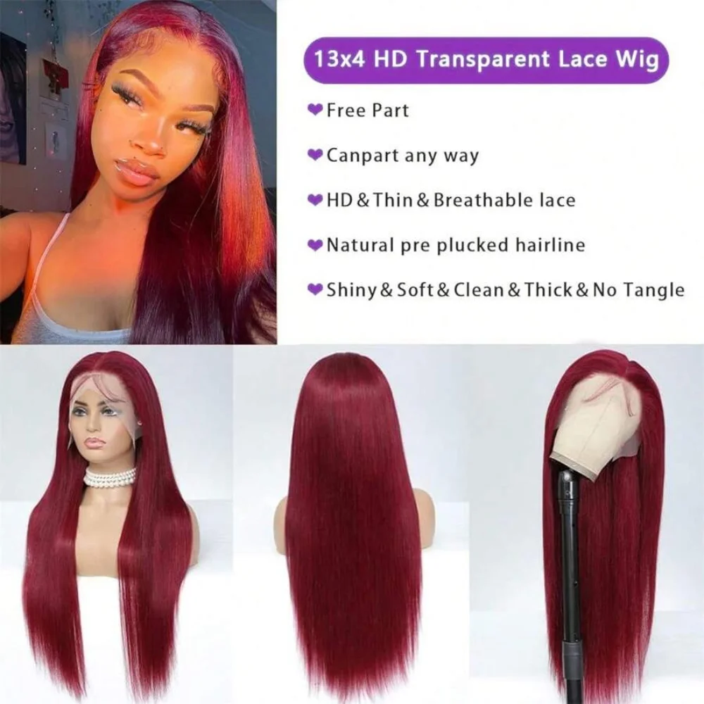 شعر مستعار بشري برازيلي للنساء ، دانتيل أمامي شفاف ، عظمي مستقيم ، انتزع مسبقًا ، كثافة ، 30 "، 40" ، 13x6