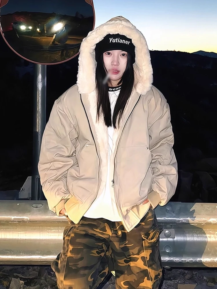 클린핏 남성용 후드 자켓 퍼 칼라 안감 있는 면 코트 가을 및 겨울용 따뜻한 캐주얼