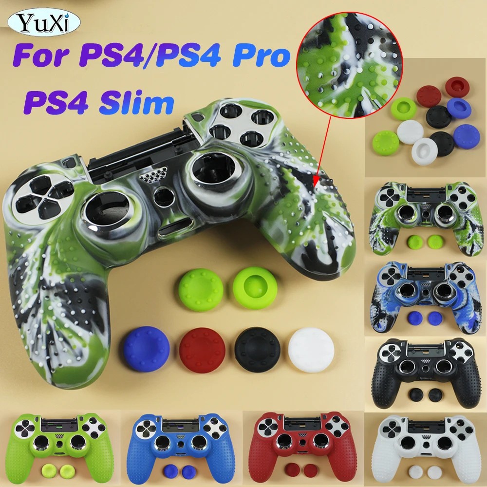 1Set Soft Silicone Gel Rubber Case Cover For PS4 Pro Slim Joystick Grip Cover Cap Protection Skin Cover For Playstation 4