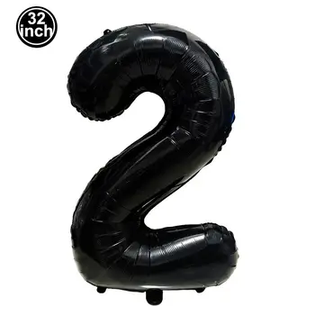 黑色大號數字氣球 32 吋 0 1 2 3 4 5 6 7 8 9 生日數字 單身派對氣球 巨型氣球 派對氣球裝飾 6 最佳銷售 3個氣球 - №2