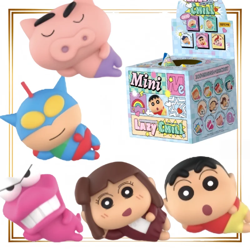 

52TOYS Crayon Boy Shin C-Chan MiniMe Расслабленная и лежащая плоская слепая коробка Милый маленький нос Boop Орнамент Игрушка Рождественский подарок Аниме