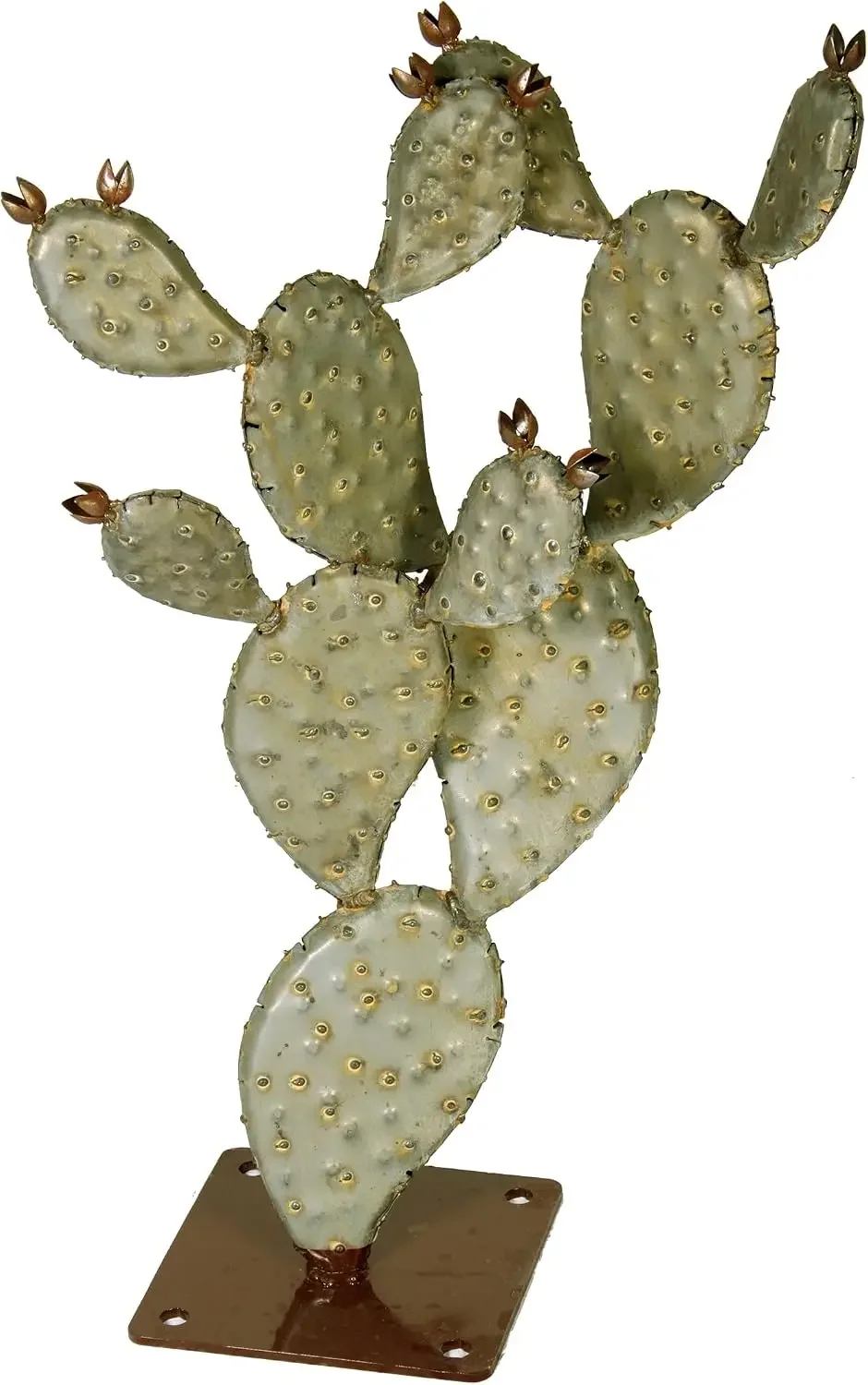 Pricky Pear Cactus - Indoor/Outdoor Metal Yard Art & Yard Decor, All Weather, Tall (31