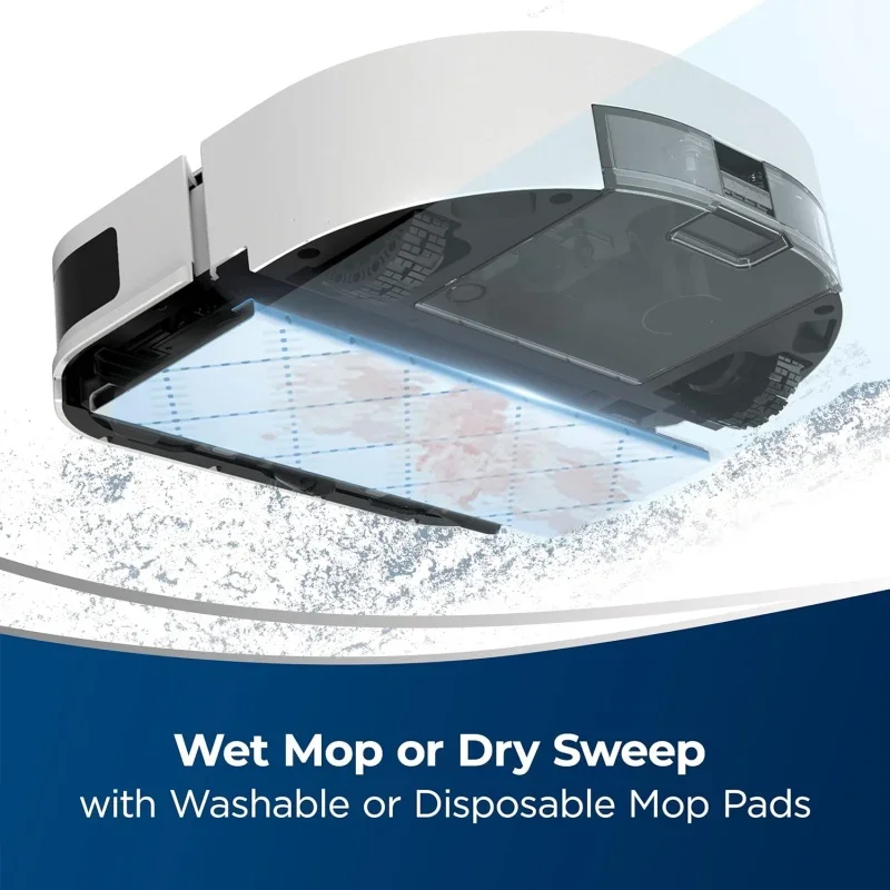 QWABISSEL ReadyClean Wet/Dry Mopping Hard Floor Robot,Auto-Pad Change Technology,LiDAR Advanced Home Mapping,WiFi App Connectio