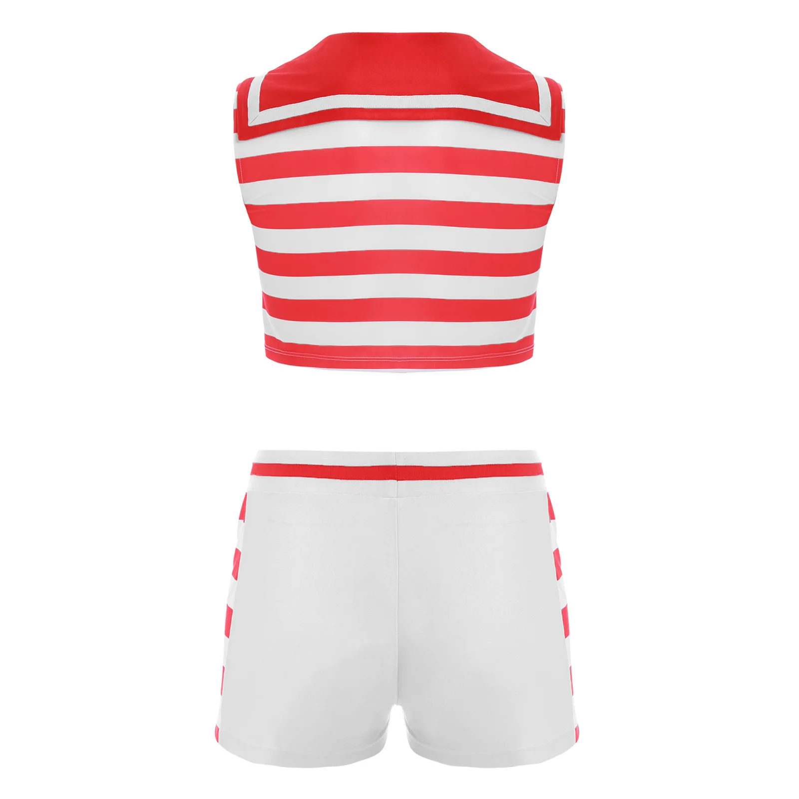 Nautical Sailor Cosplay Outfits Men's Theme Party Naval Seafaring Role Play Tank Top with Boxer Shorts for Halloween Masquerade