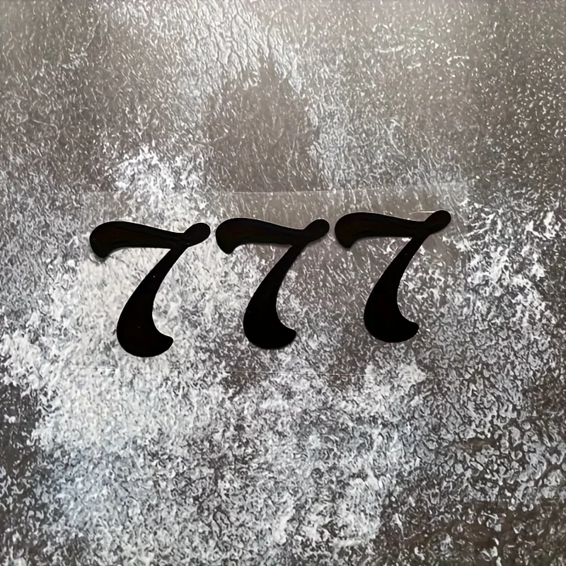 1PC "777" Auto Moto Sticker, Black Number Design Decal for Car Motorcycle, Exterior Customization Accessory