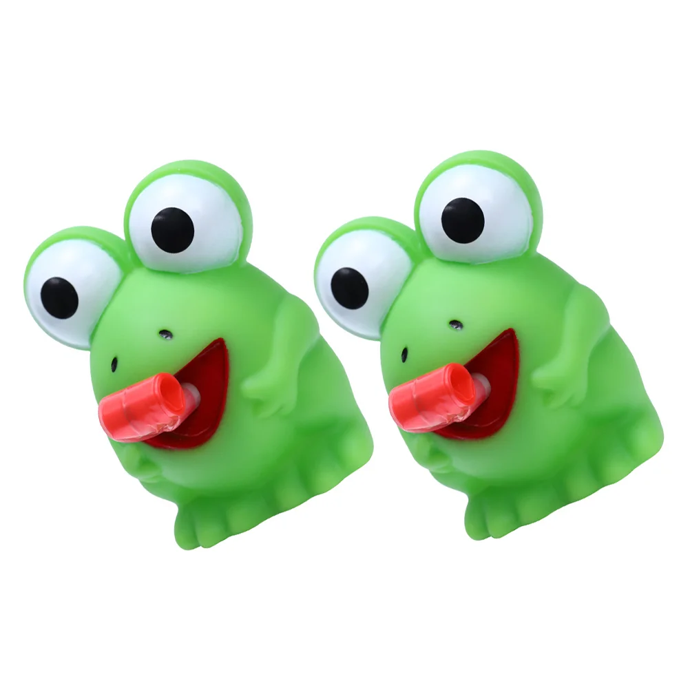 

2 Pcs Frog Sound Stress Animal Squeeze Toys Cartoon Stick Out Your Baby